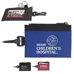 "The Regent" ID Holder w/Zipper Wallet & Plastic Carabiner (Overseas)