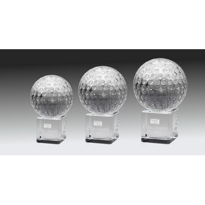 Spinning Golf Ball Optic Crystal Award (3-1/8")