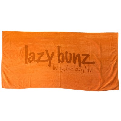 Orange Economy Terry Velour Beach Towel (28"x58")
