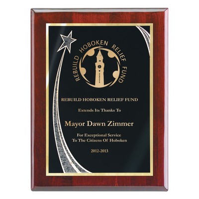 Plaque - 9"x12" Wall Plaque w/ Black Rising Star Achievement Plate (7"x10")
