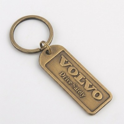 Small Die Struck Brass Registered Key Tag (Up to 1 3/8")