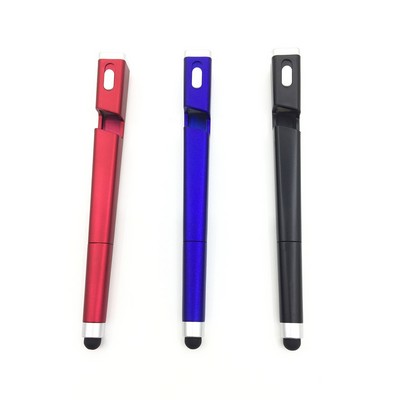 4-IN-1 Twist Pen With LED Light Stylus Touch And Phone Holder