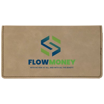 Light Brown Leatherette Checkbook Cover