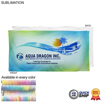 48 Hr Quick Ship - Plush and Soft Velour Terry Cotton Blend Beach Towel, Sublimated (30"x60")