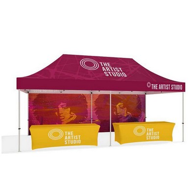 20' Tent w/Hardware & Graphics (Top, Double Sided Backwall, & 2 Double Sided Sidewalls)