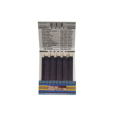 20 Stick Reverse Print Matchbook (Burgundy Ink & Gray Board)