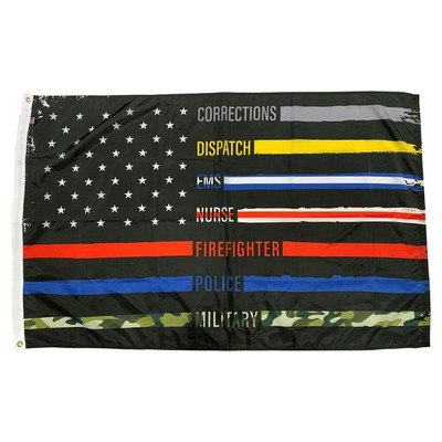First Responder Thank You Civil Service Flag (2'x3')