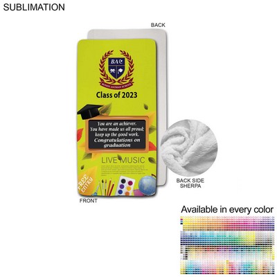 Graduation Blanket in Plush Sherpa Faux Wool Lined Micro Mink, Stadium Size, Sublimated (30"x60")