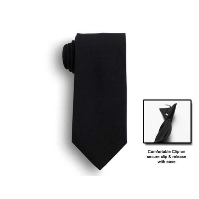 Black 16" Clip On Tie