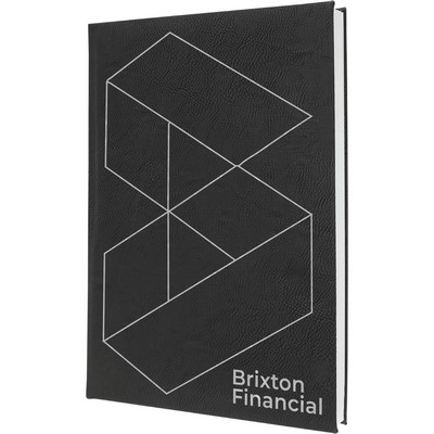 7" x 9¾" Black/Silver Leatherette Journal