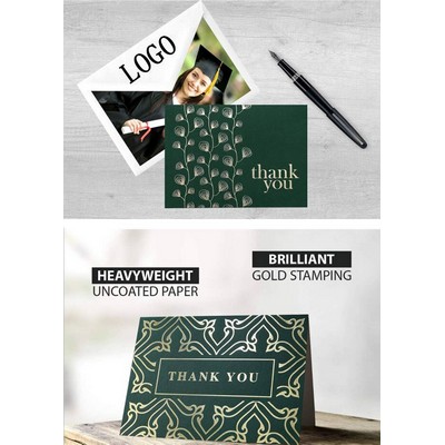 Gold Stamping Thank You Card With Envelope 100PCS 6x4"