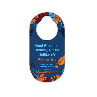 1 Side Full Color Plastic Oval Door Hangers (3.5" x 7")