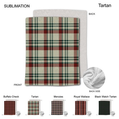 Stock Plaid Design Plush and Cozy Mink flannel Fleece blanket, Sublimated (60"x80")