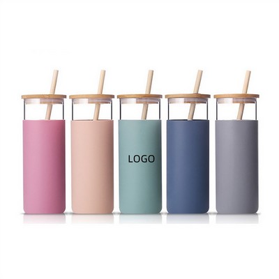 20 Oz. Glass Tumbler w/Lid & Straw