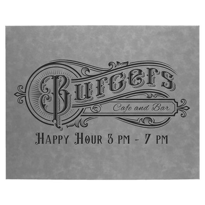 16" x 20" Gray Leatherette Wall Decor with Sawtooth Hanger