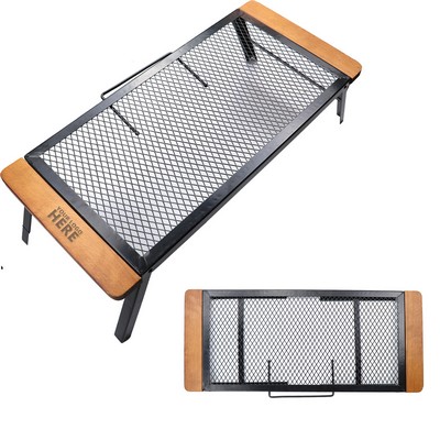 Folding Mesh Camping Table BBQ Grill