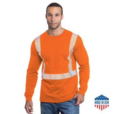 Hi Vis Class 2 Poly-Cotton Segmented Safety T-Shirt