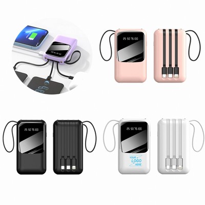 Portable Power Bank with Integrated Cable