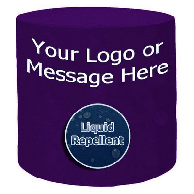 Round Custom Printed Liquid Repellent Fitted Table Cover - Front Panel Print