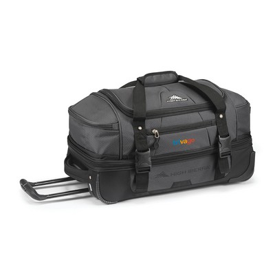 High Sierra® Fairlead 22" Drop Bottom Wheeled Duffel - Mercury-Black