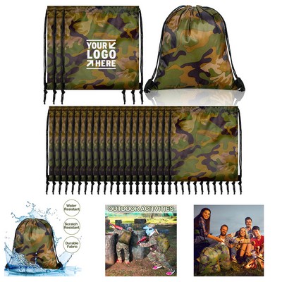 Camo Lightweight Waterproof Men Women Kid Military Army Backpack Travel Sport Gym Drawstring Bag