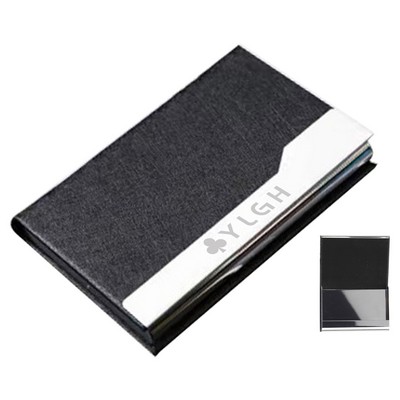 PU Leather Metal Business Card Holder
