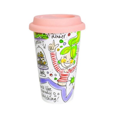 12 Oz. Full Wrap Printing Ceramic Mug with Silicone Lid