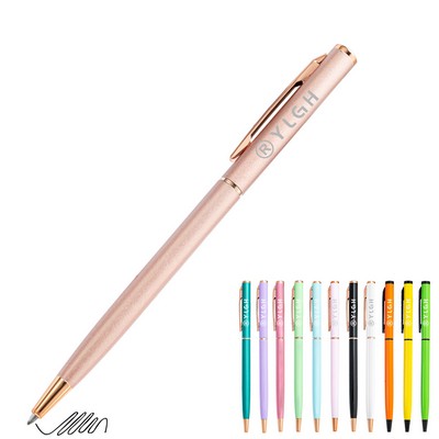 Elegant Slim Metal Pen With Clip