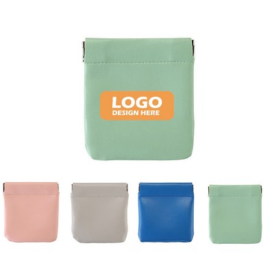 Leather Squeeze Coin Pouch