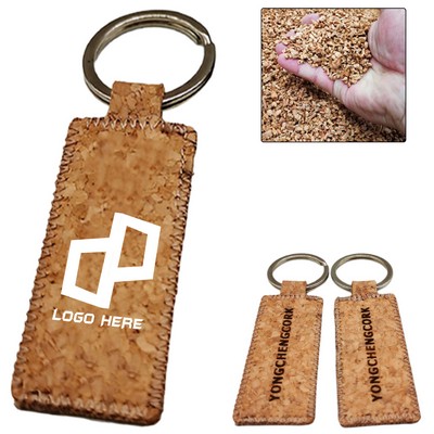 Cork Rectangle Keychain
