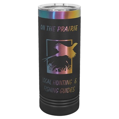 Polar Camel 22 oz. Black/Prism ION-Plated Skinny Tumbler with Slider Lid