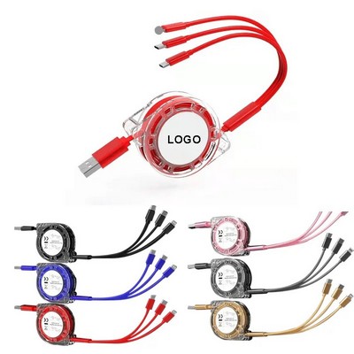 Universal 3" 1 retractable USB Charging Cable