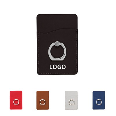 Pu Leather Phone Wallet With Ring Stand