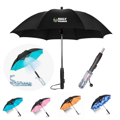 3" 1 Cooling USB Umbrella With Fan Misting