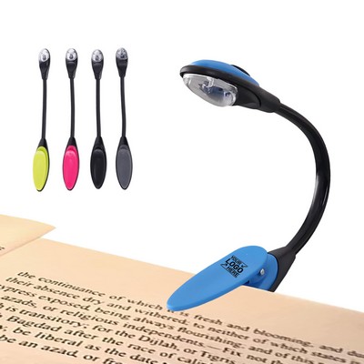 Adjustable LED Book Light Flexible Clip-On Reading Lamp (White Light)
