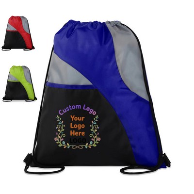 Durable Three-Tone Drawstring Bag