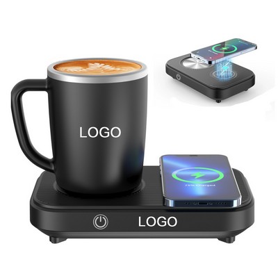 3-in-1 Coffee Cup Cooler and Warmer with 15W Fast Wireless Charger 12oz Coffee Gadget Gift Mug Set