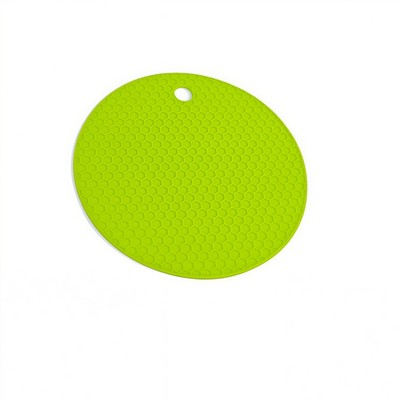 Round Silicone Heat Resistant Mat with Honeycomb Design for Kitchen and Air Fryer Use
