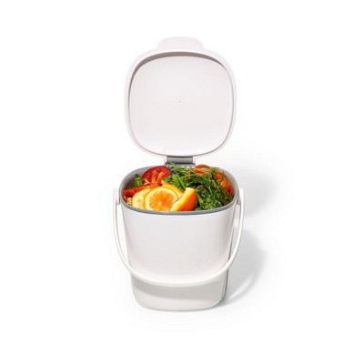 GG Easy-Clean Compost Bin - White - 0.75Gal/2.83L