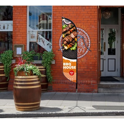 2' x 11.5' Feather Flag Mesh with Spike Base