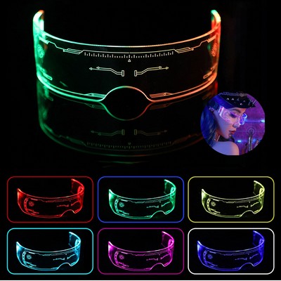 Halloween Colorful Led Visor Glasses With 12 Flash Modes
