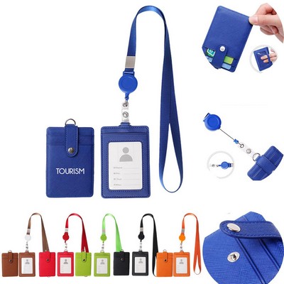 Work ID Card Holder with Lanyard