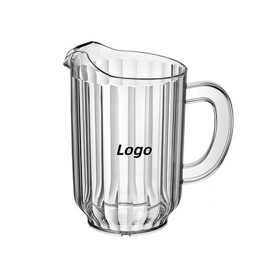 1800ml Striped PC Water Pitcher for Cold Beverages with Shatterproof Design