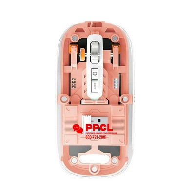 Transparent Wireless Mouse BT5.1/2.4G Bluetooth Mouse Rechargeable Mute Laptop Mice