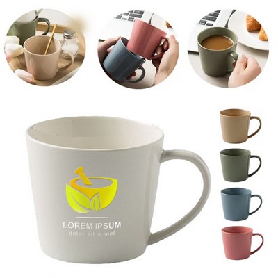 8.5-oz Pure Color Minimalist Ergonomic Ceramic Coffee Mug