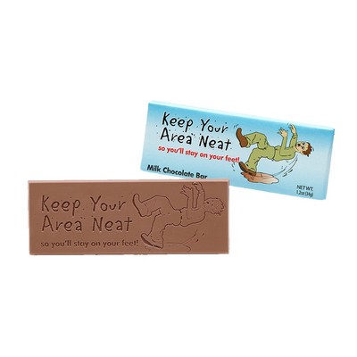 2"x5" Themed Milk Chocolate Wrapper Bar: Keep your area neat!