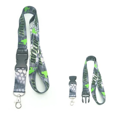 Sublimation Lanyard With Safety Detachable Buckle & Lobster Hook
