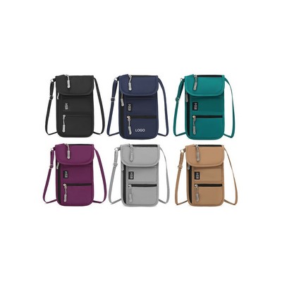 3in1 Multifunctional Travel Passport Bag Crossbody Document Organizer & RFID-Blocking Neck Wallet