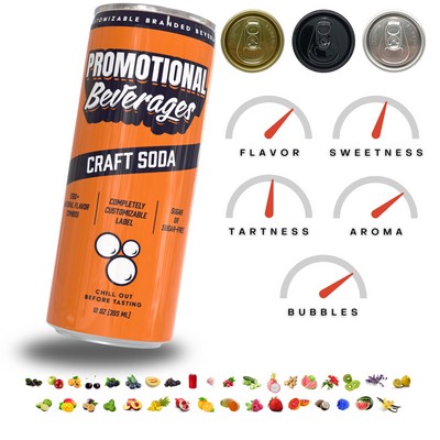Customizable Craft Soda Pop 8.4oz or 12oz Sugar or Sugar-Free