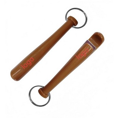 Baseball bat shaped bottle opener and keychain